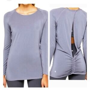 EUC Lululemon Athletica Sz 8-10? Deep Stretch LS Cinch In Lilac Stone Top